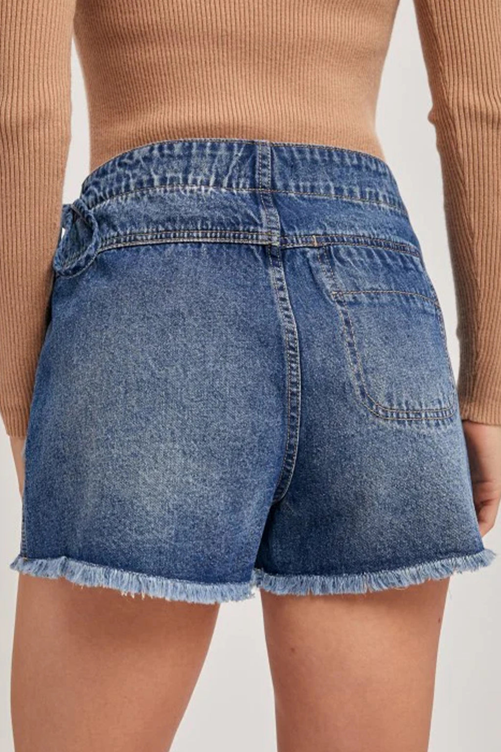 Blue Tied Waist Denim Skort