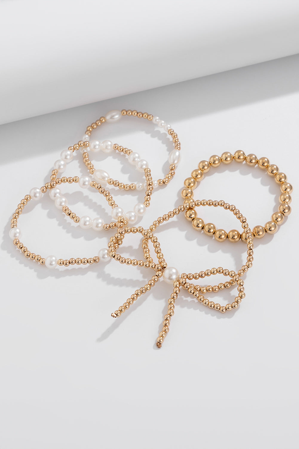 Gold Bow Pearl Bracelet