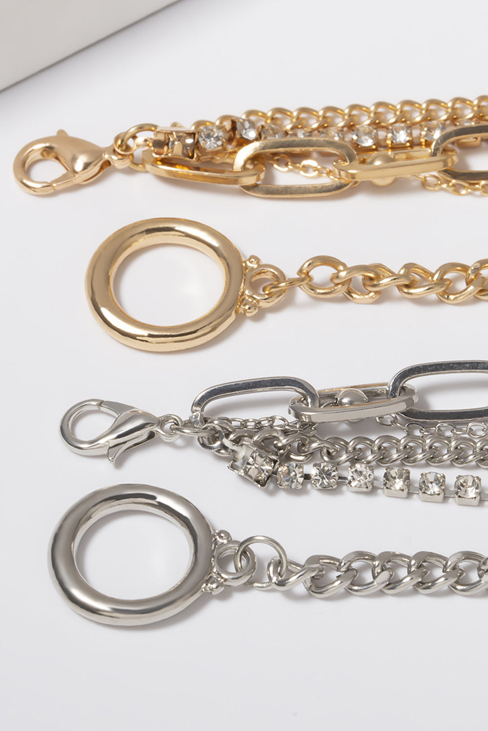 Gold Rhinestone Bracelet Set