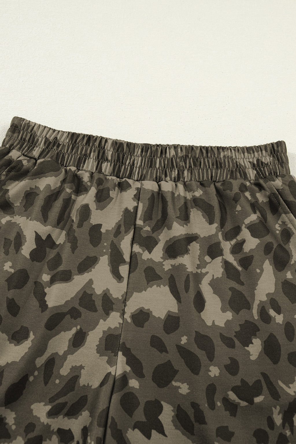 Leopard Print Crew Neck Short Set
