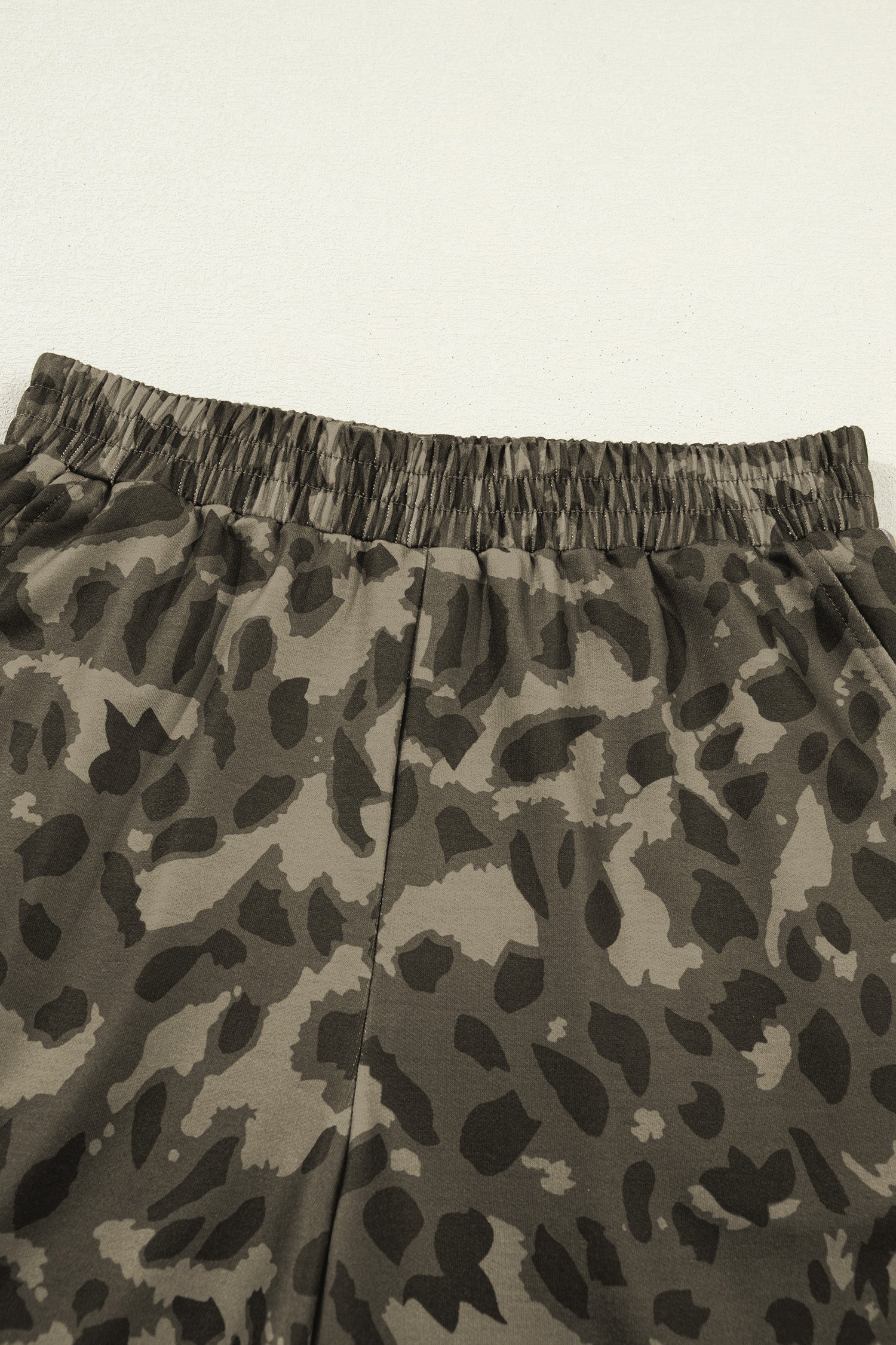 Leopard Print Crew Neck Short Set