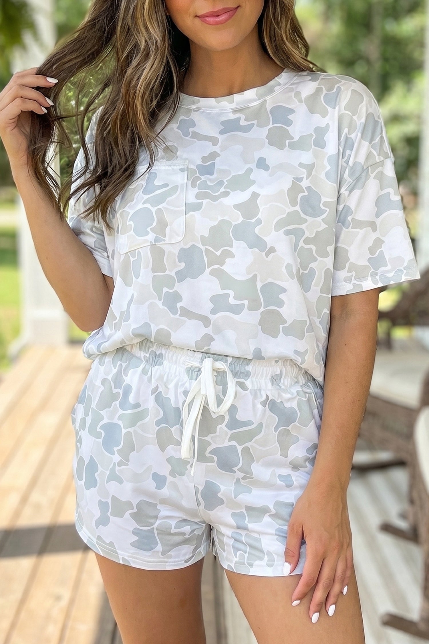 Camouflage Print Short Set