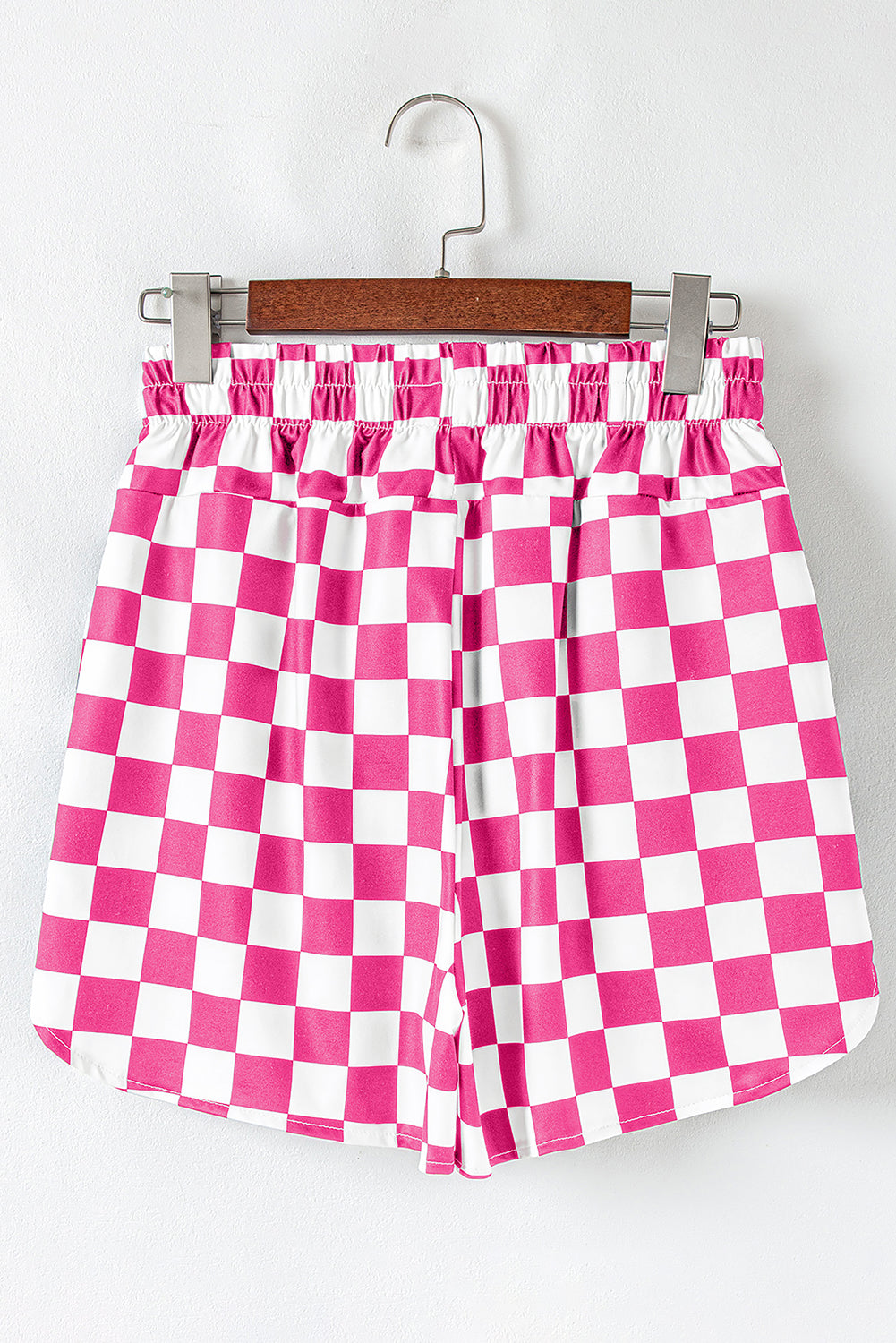 Checkered Print High Waist Shorts