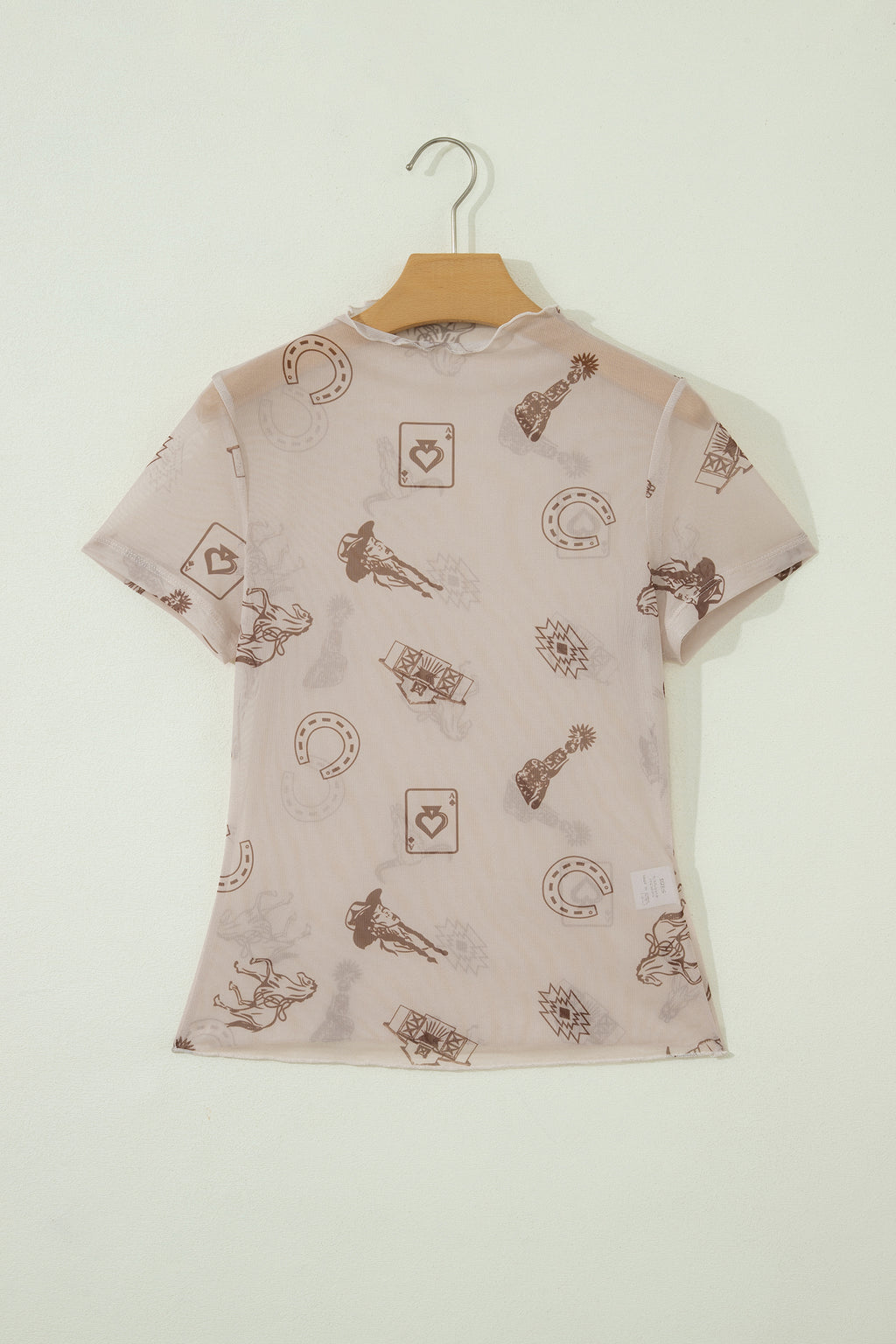 Leopard Print Mesh Short Sleeve Top