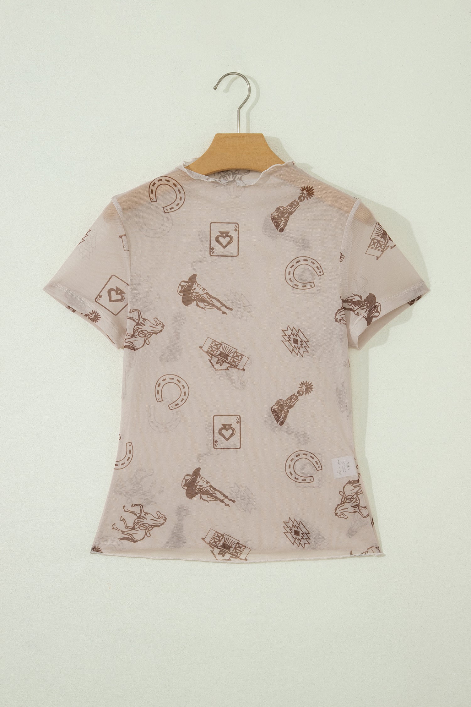 Leopard Print Mesh Short Sleeve Top
