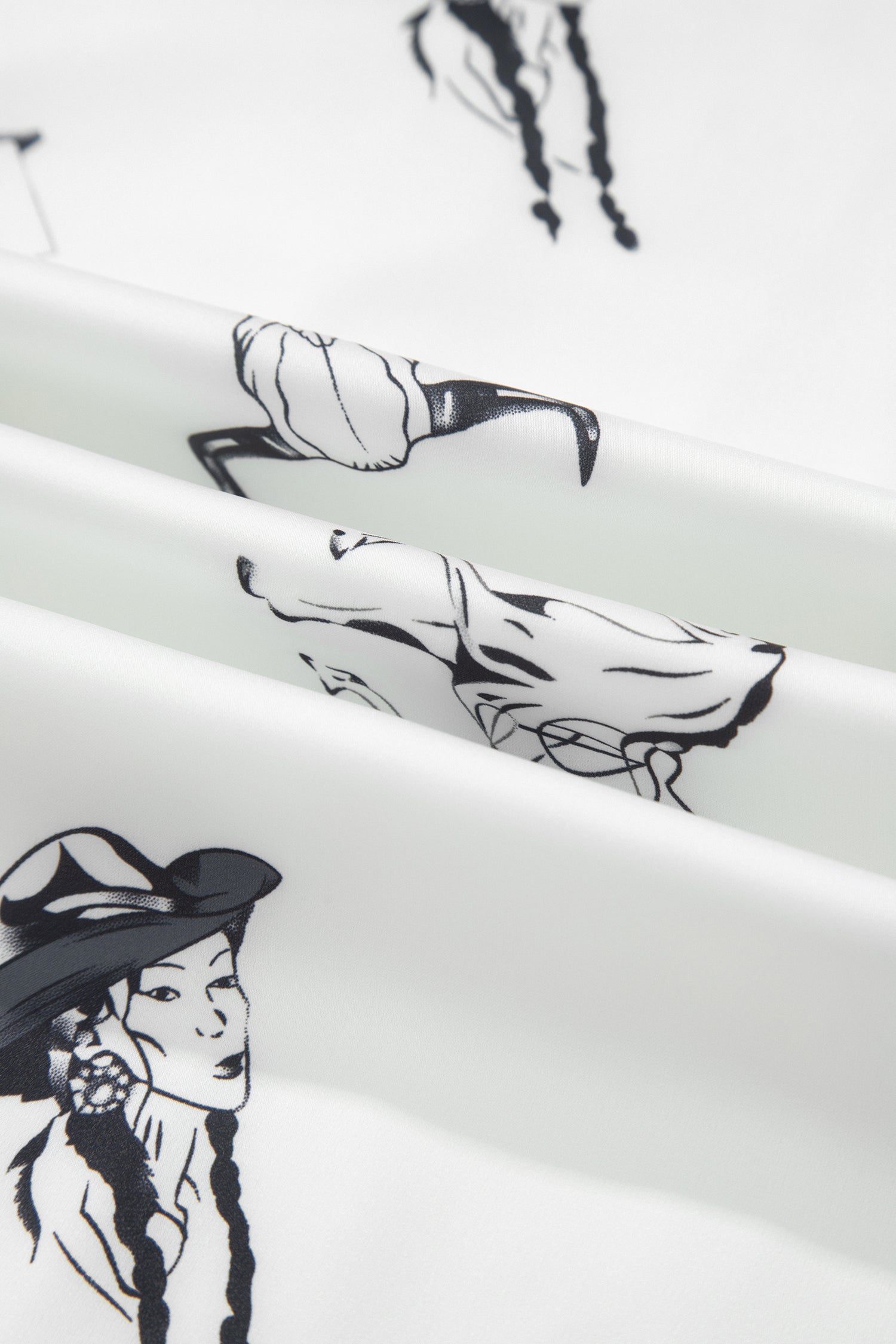 Western Print Satin Long Skirt