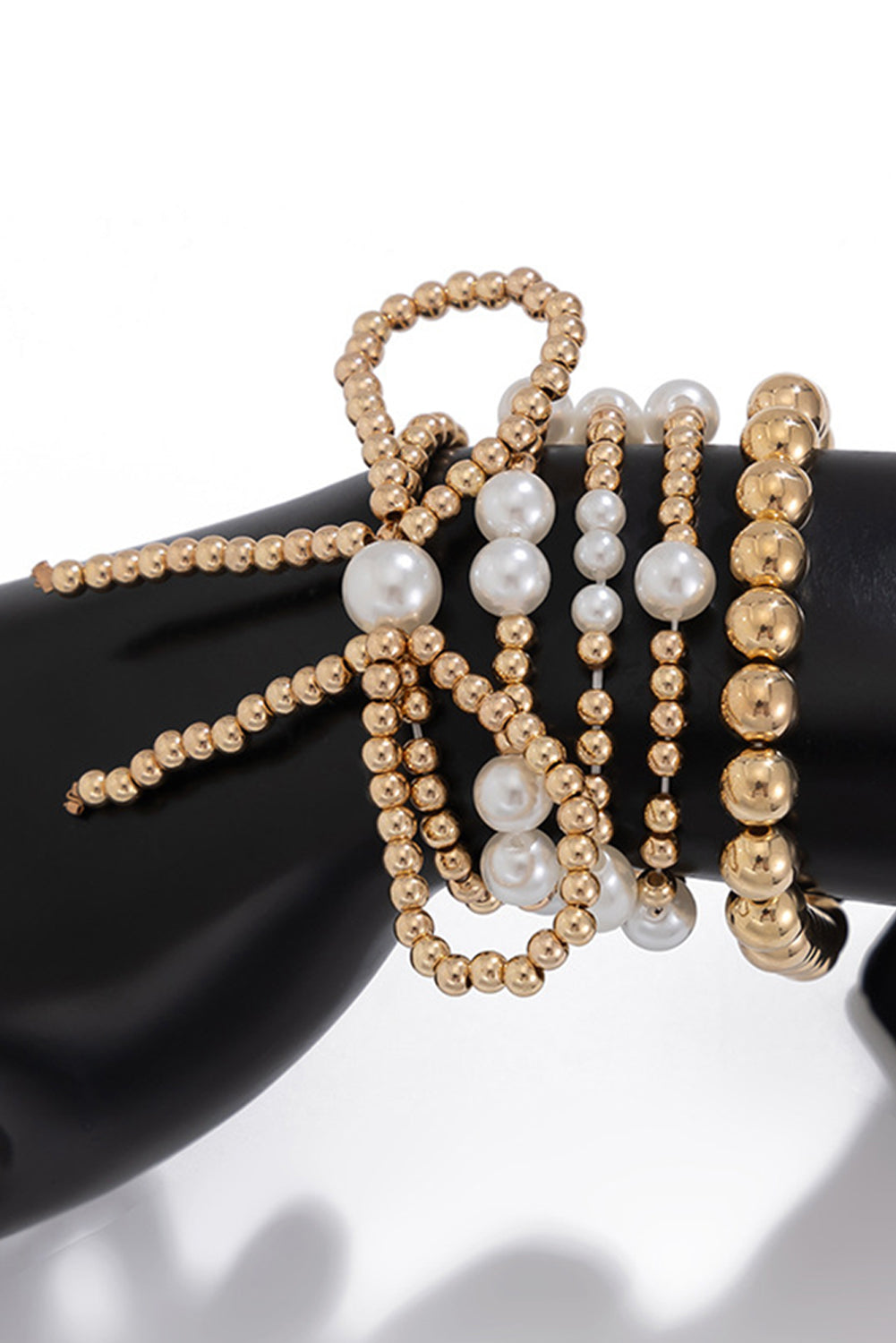 Gold Bow Pearl Bracelet