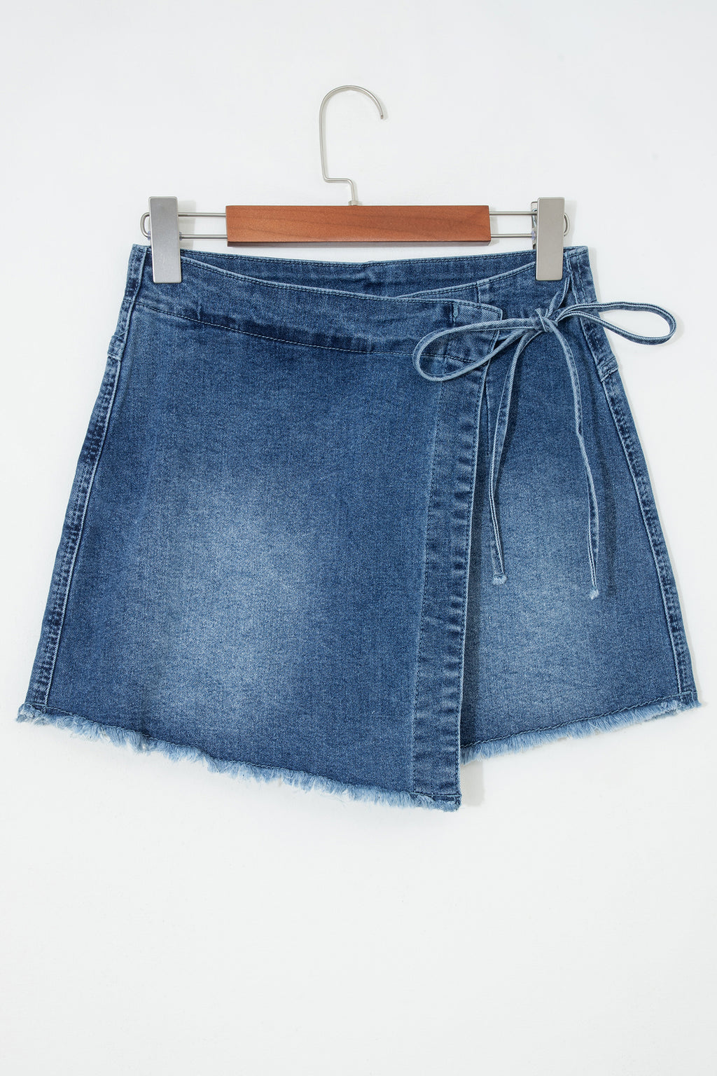 Blue Tied Waist Denim Skort