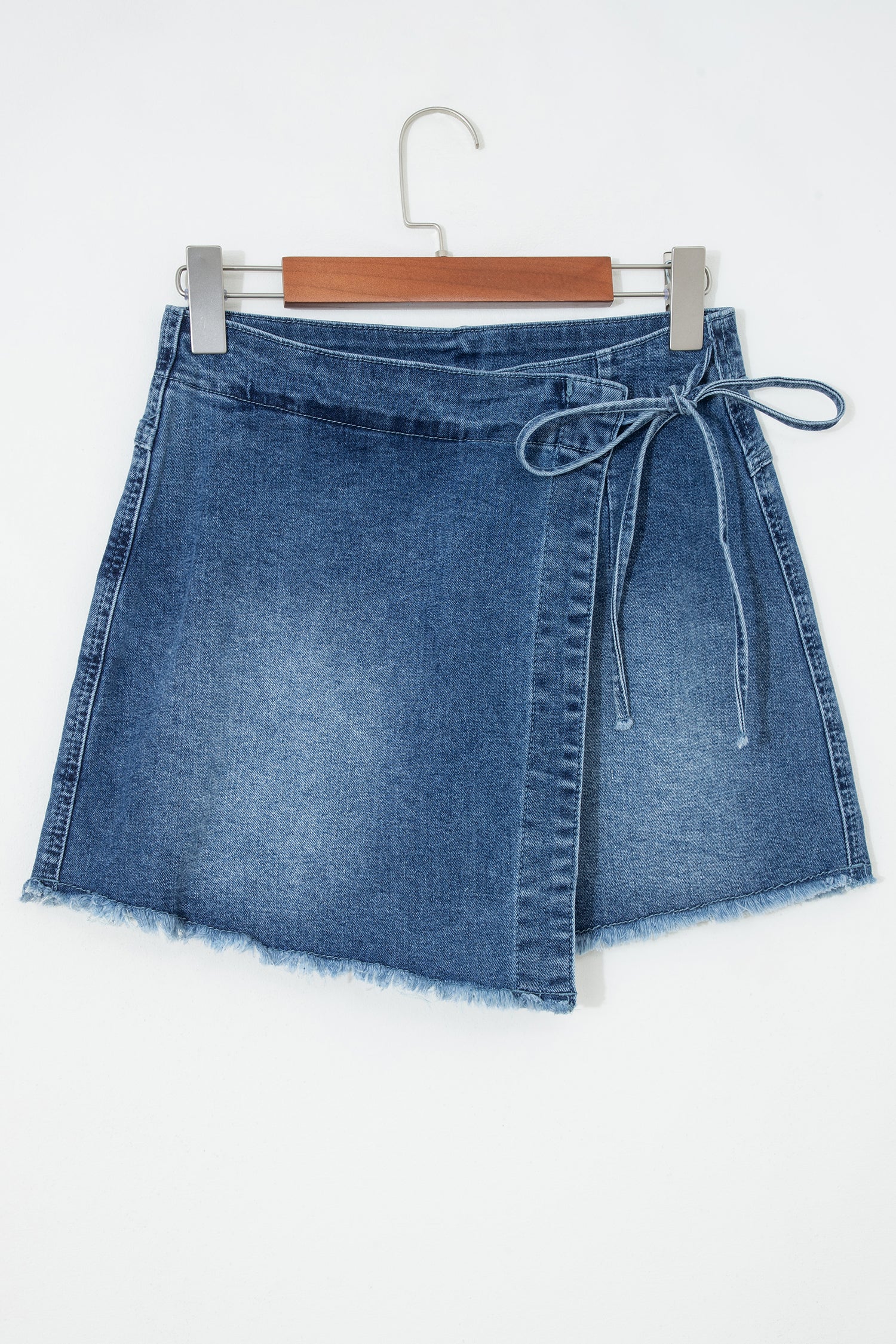 Blue Tied Waist Denim Skort