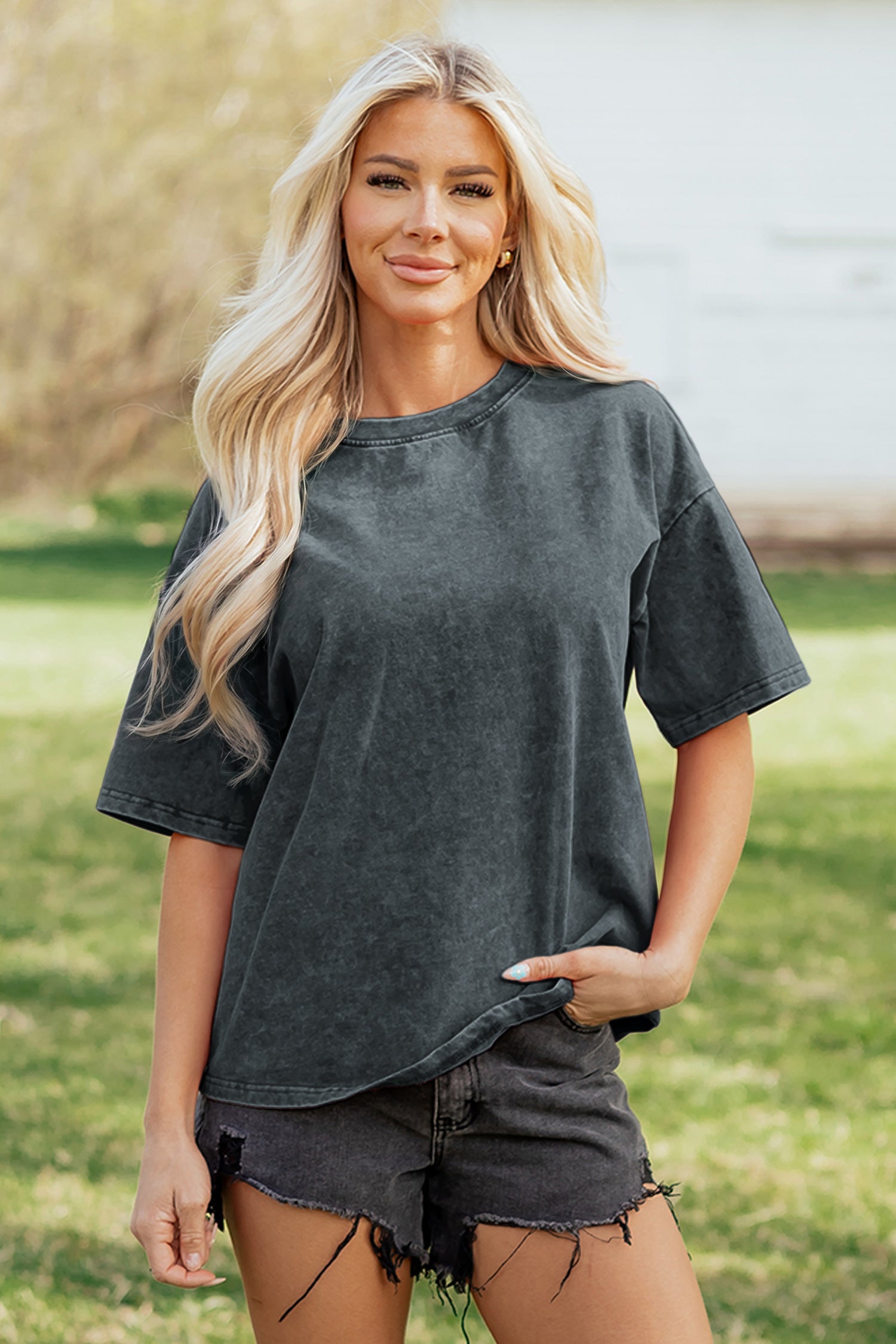 Solid Color Oversize Tee