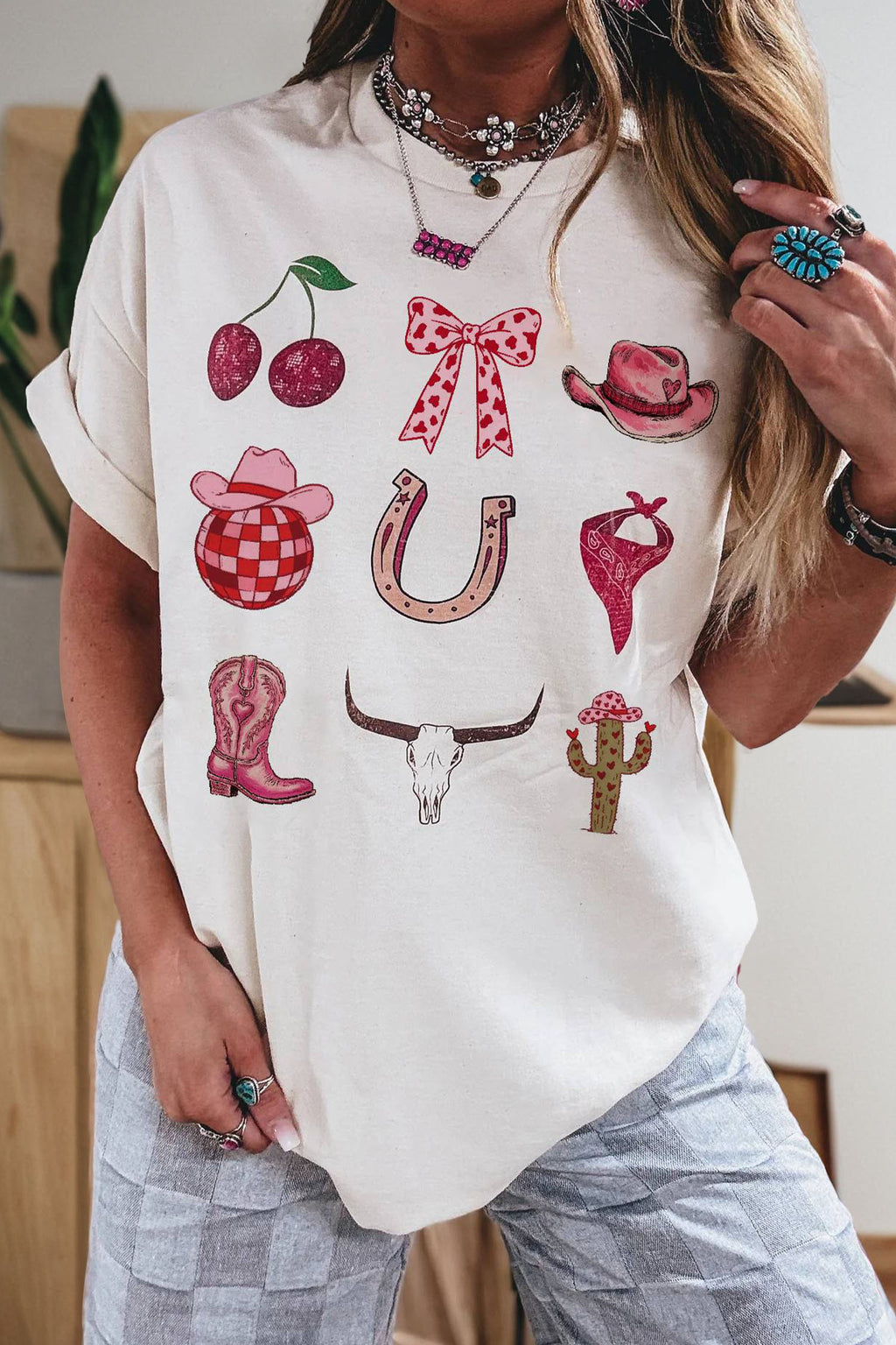 White Coquette Cowgirl Tee