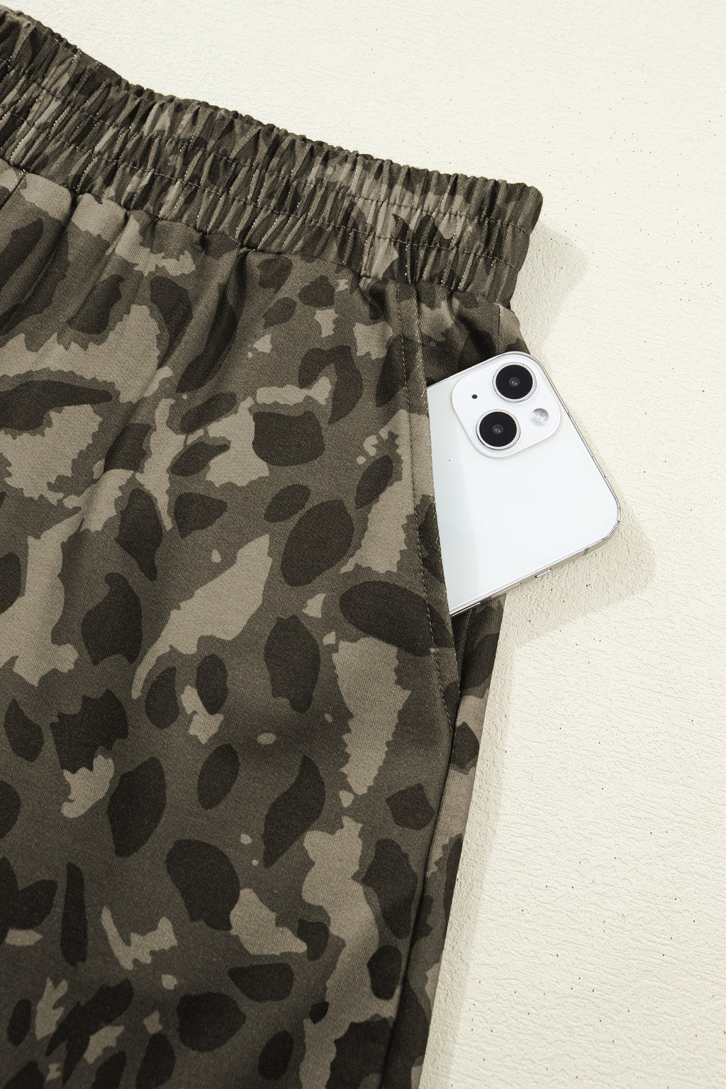 Leopard Print Crew Neck Short Set