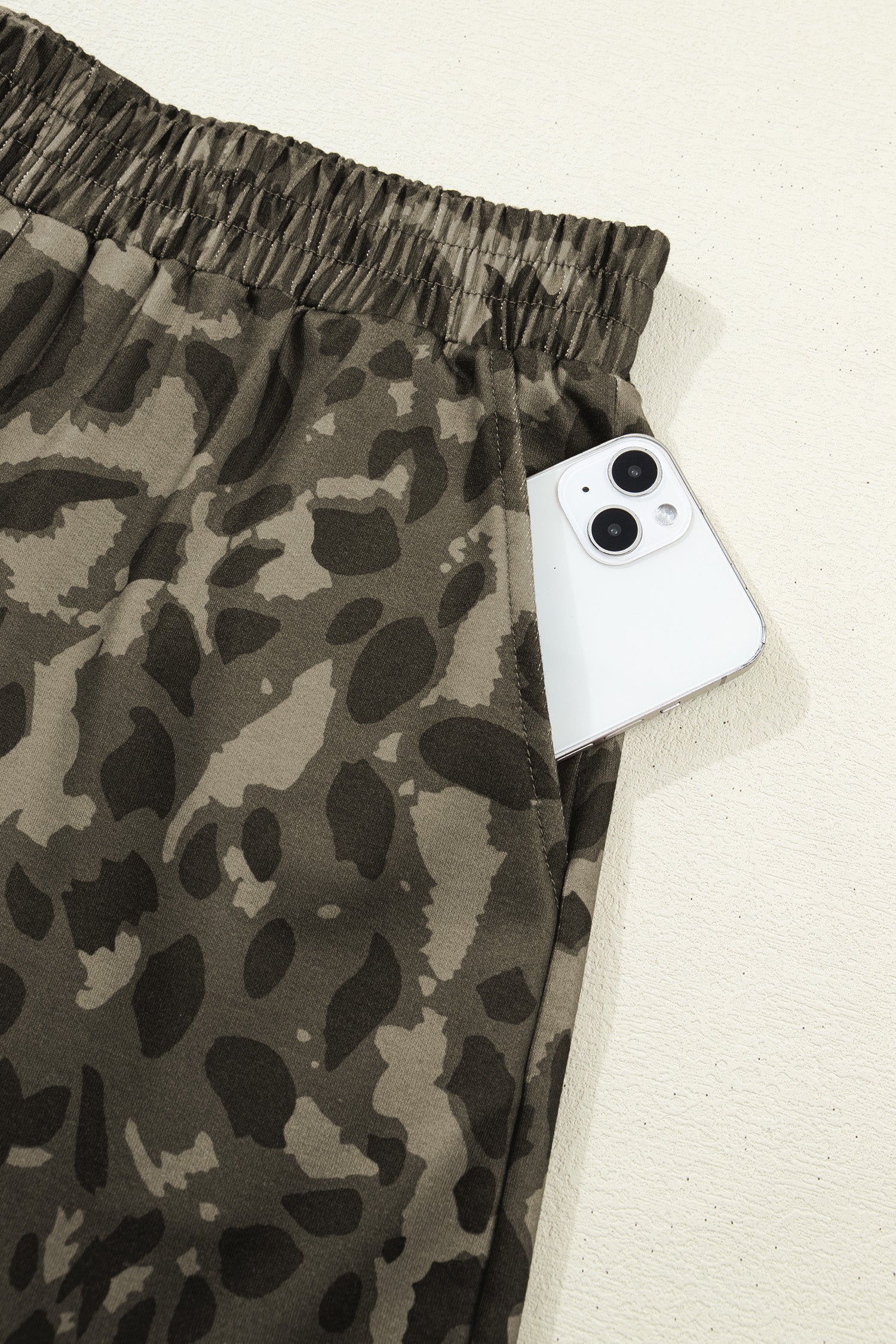 Leopard Print Crew Neck Short Set