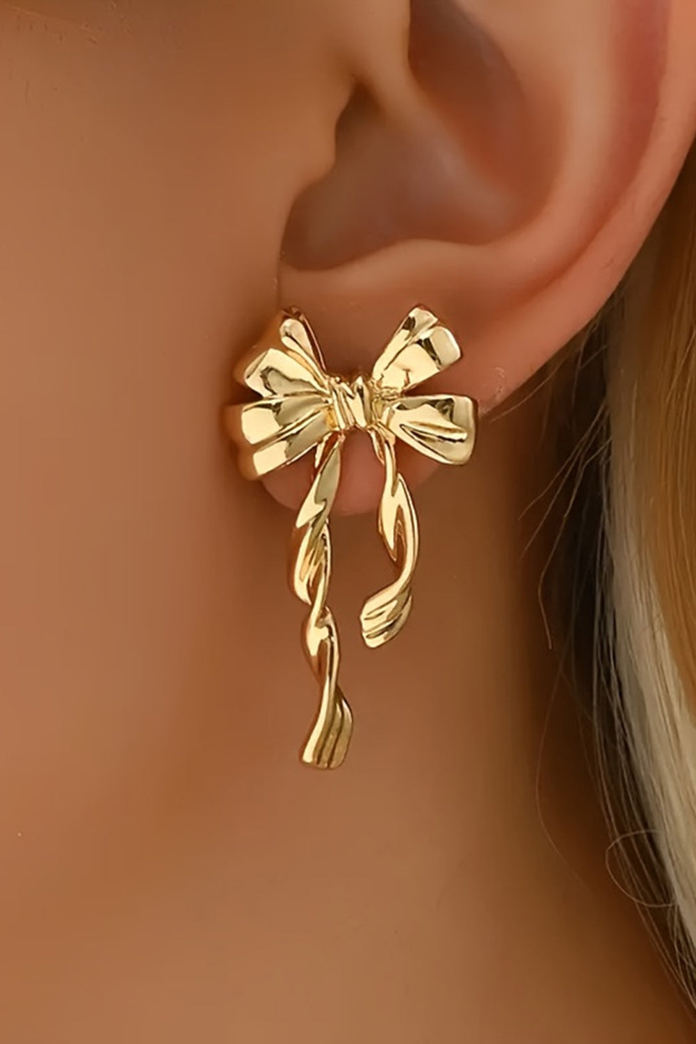 Gold Bow Knot Earrings