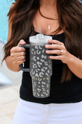 Gray Leopard Print tumbler Cup