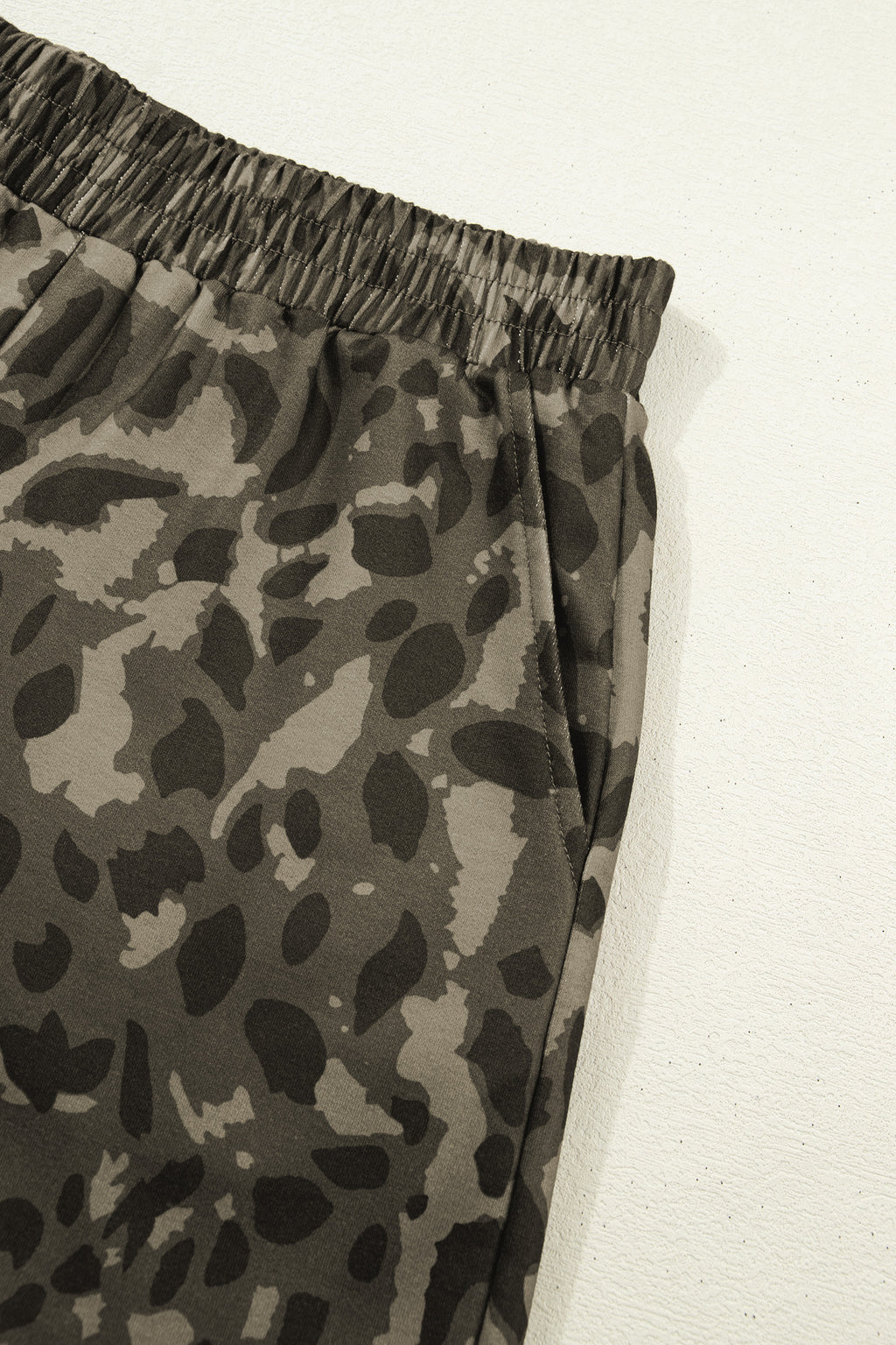 Leopard Print Crew Neck Short Set